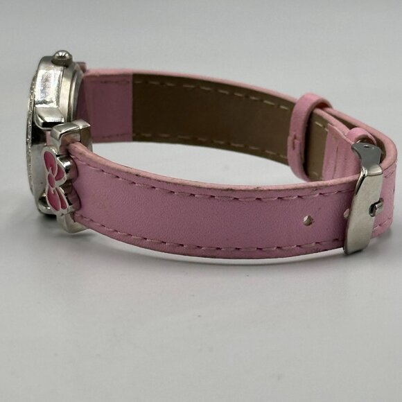 3/$30 Sanrio Hello Kitty Watch Girls Silver Tone Crystal Bezel Pink Band - Picture 8 of 13